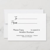 Red Poppy Business Certificate-Kaart Kaart (Achterkant)