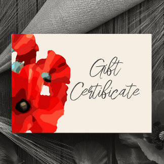 Red Poppy Business Certificate-Kaart Kaart