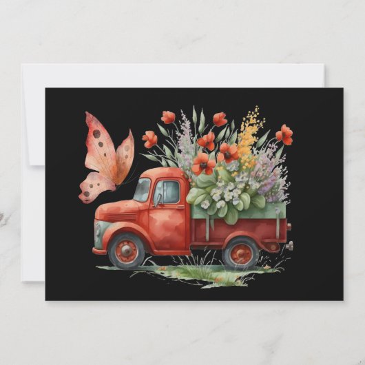 Red Poppy & Butterfly Weduwschap Hartelijk dank Kaart (Achterkant)