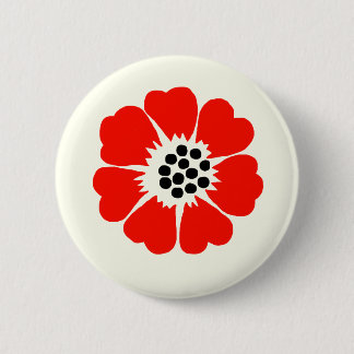 Red Poppy Button