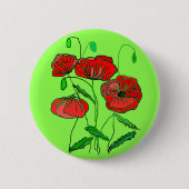 Red Poppy Button Green - Uw kleuren (Voorkant)