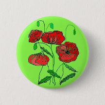 Red Poppy Button Green - Uw kleuren