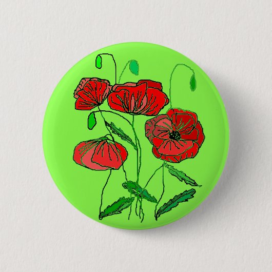 Red Poppy Button Green - Uw kleuren (Voorkant)