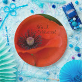 Red Poppy Celebration Papieren Bordje (Feest)