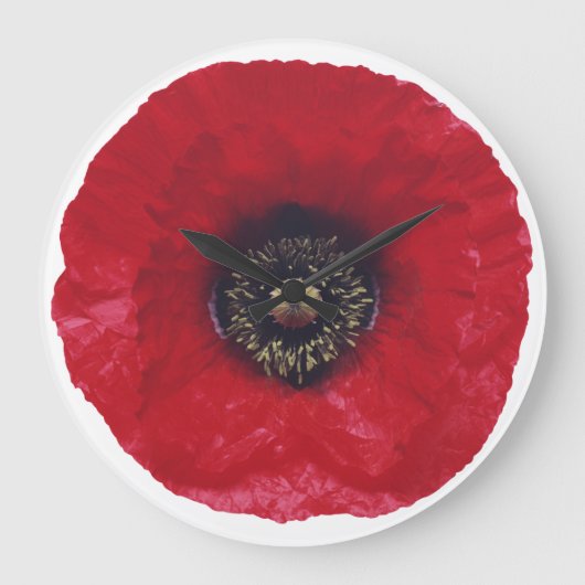 Red Poppy Clock Grote Klok (Voorkant)