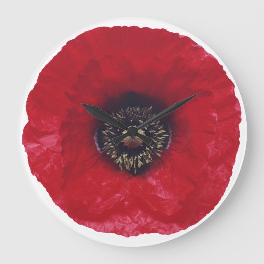 Red Poppy Clock Grote Klok (Voorkant)