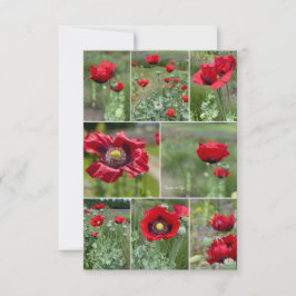Red Poppy Collage Notitiekaartje