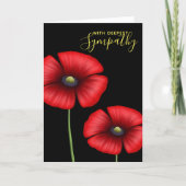 Red Poppy Condoly Sympathie Card Kaart (Voorkant)