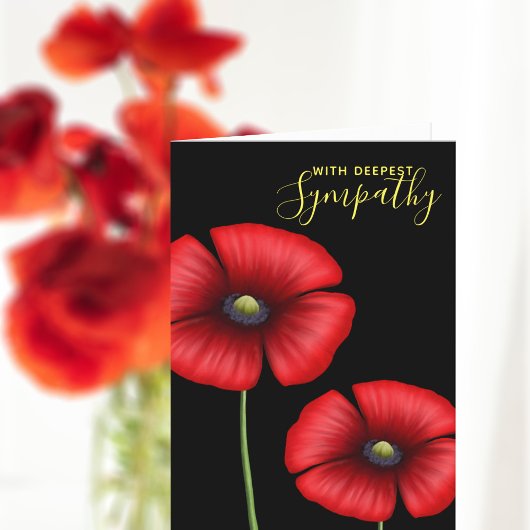 Red Poppy Condoly Sympathie Card Kaart