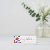 Red Poppy & Cornflower Rustic Wood Social Media Mini Visitekaartje (Staand voorkant)