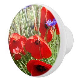 Red Poppy, Cottage Garden foto Keramische Knop