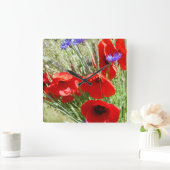 Red Poppy, Cottage Garden foto Vierkante Klok (Huis)