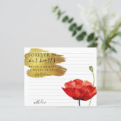 Red Poppy Custom Share a Memory Funeral Kaart (Staand voorkant)