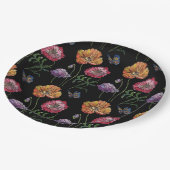 Red Poppy dark Flowers Pattern Paper Party Bord (Gekanteld)