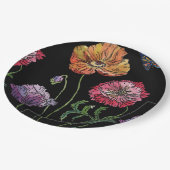 Red Poppy dark Flowers Pattern Paper Party Bord (Gekanteld)