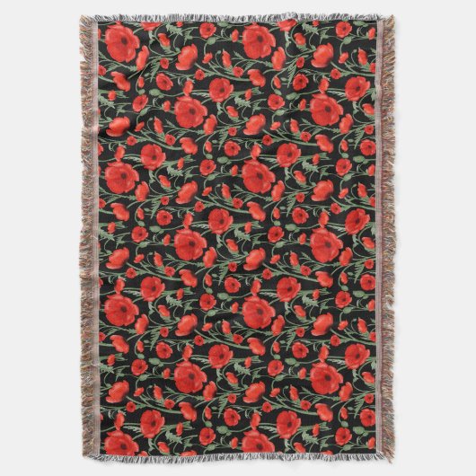 Red Poppy Deken (Voorkant Verticaal)