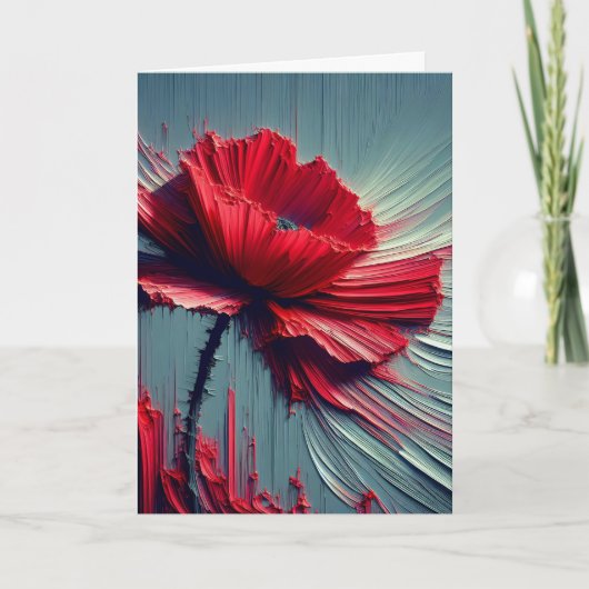Red Poppy Denken aan jou Kaart (Voorkant)