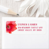 Red Poppy Elegant Return Address Label (Insitu)