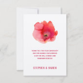 Red Poppy Elegant Wedding Bedankt Card (Achterkant)
