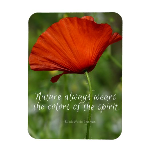 Red Poppy Emerson Natuur Quote Magnet Magneet (Verticaal)