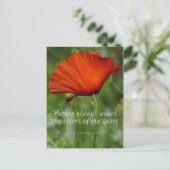 Red Poppy Emerson Quote Briefkaart (Staand voorkant)