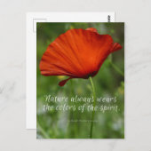 Red Poppy Emerson Quote Briefkaart (Voorkant / Achterkant)