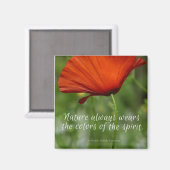 Red Poppy Emerson Quote Magneet (Voorkant / Achterkant)