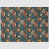 Red Poppy en Jade William Morris geïnspireerd Tissuepapier (Voorkant)