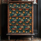 Red Poppy en Jade William Morris geïnspireerd Tissuepapier