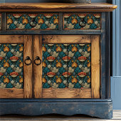 Red Poppy en Jade William Morris geïnspireerd Tissuepapier