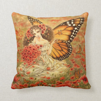 Red Poppy Fantasy Pillow Kussen