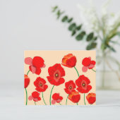 Red Poppy Field Briefkaart (Staand voorkant)