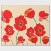 Red Poppy Field Cadeaupapier (Vlak)