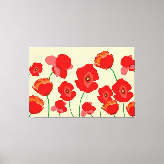 Red Poppy Field Canvas Afdruk (Voorkant)