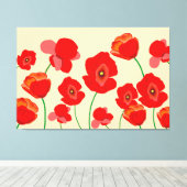 Red Poppy Field Canvas Afdruk (Insitu (Houten vloer))
