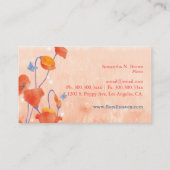 Red Poppy Field Elegant Monogram Visitekaartje (Achterkant)