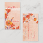 Red Poppy Field Elegant Monogram Visitekaartje (Voorkant / Achterkant)
