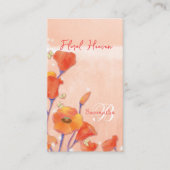 Red Poppy Field Elegant Monogram Visitekaartje (Voorkant)