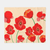 Red Poppy Field Fleece Deken (Voorkant (Horizontaal))