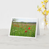 Red Poppy Field Kaart (Gele Bloem)