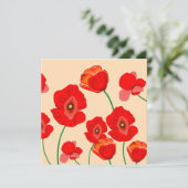Red Poppy Field Kaart (Staand voorkant)