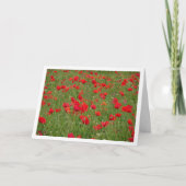 Red Poppy Field Landscape Card Kaart (Voorkant)