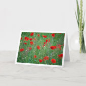 Red Poppy Field Landscape Card Kaart (Voorkant)