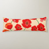 Red Poppy Field Lichaamskussen (Voorkant)