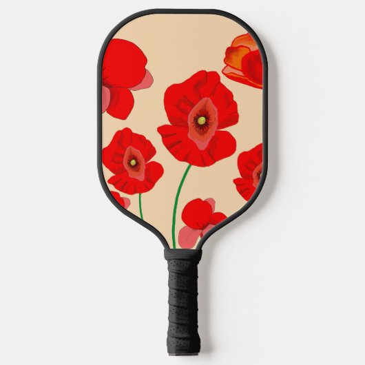 Red Poppy Field Pickleball Paddle (Voorkant)