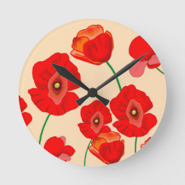 Red Poppy Field  Ronde Klok