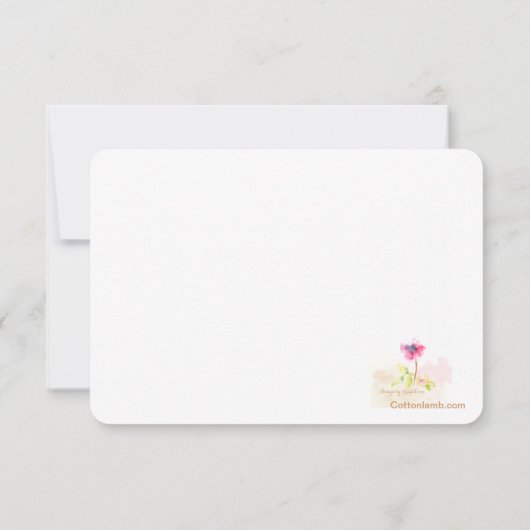 Red Poppy Flat Hartelijk dank Bedankkaart (Achterkant)