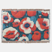 Red Poppy Floral Deken (Voorkant)