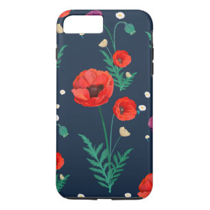 Red Poppy Floral Design iPhone 8/7 Plus Hoesje