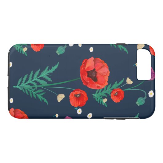 Red Poppy Floral Design Case-Mate iPhone Case (Achterkant (Horizontaal))